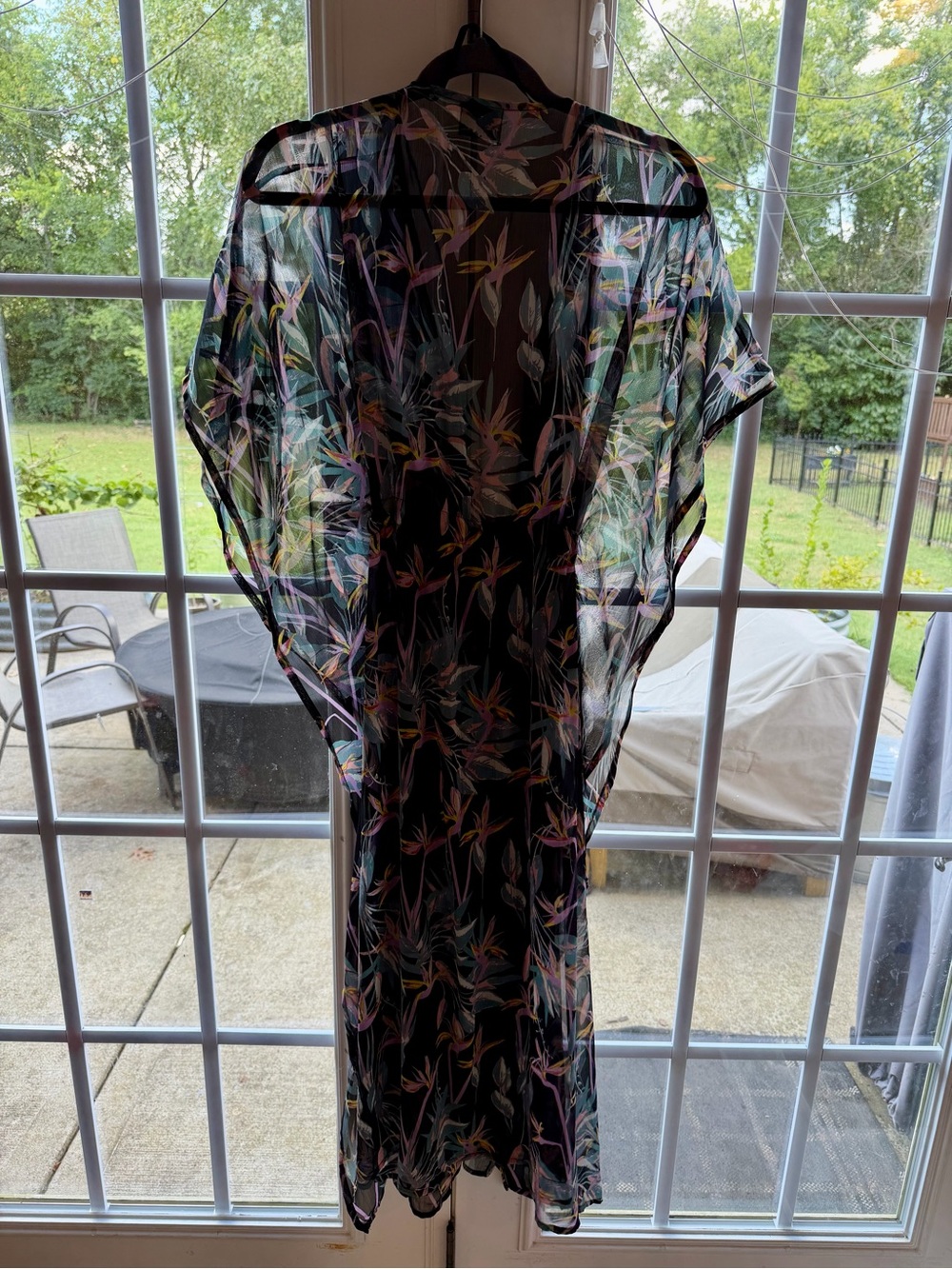 free press Black Sheer Floral Maxi Dress